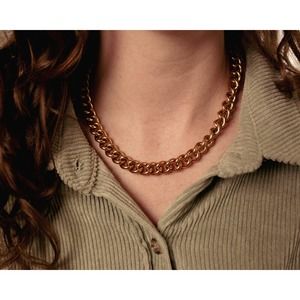 Tallie 18k Gold Plated Stainless Steel Hypoallergenic Chunky Cuban Necklace